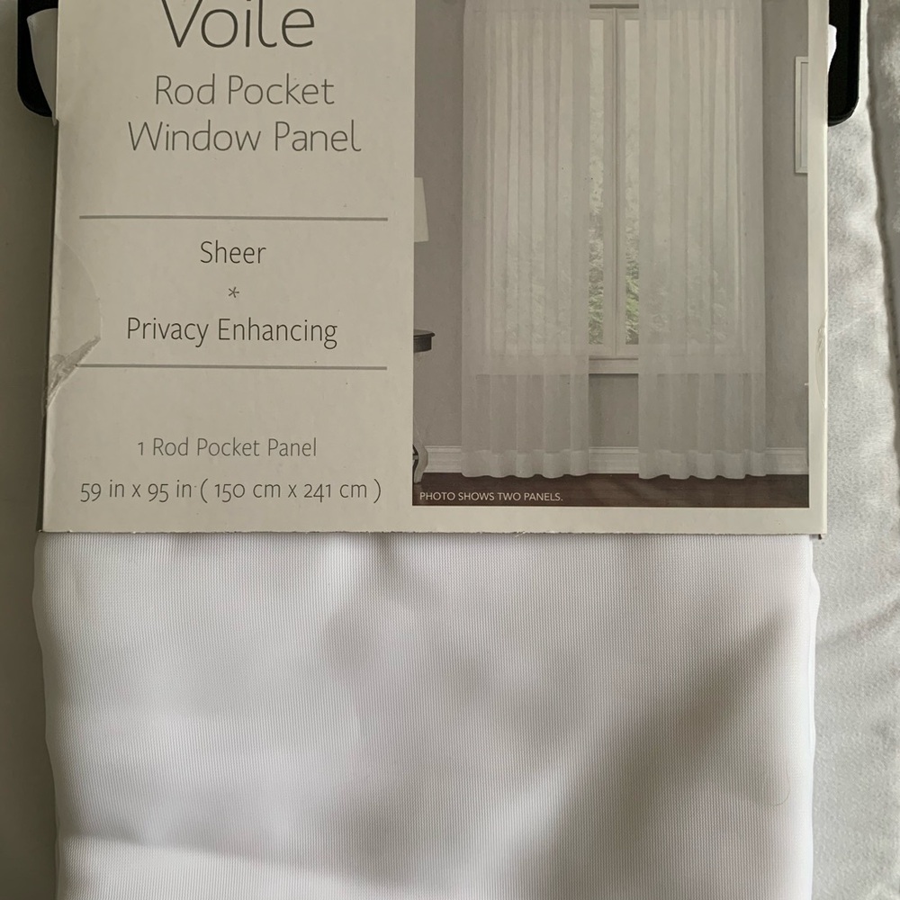 Voile Sheer White Rod Pocket Window Panel